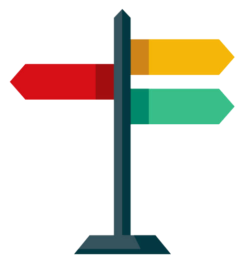 A signpost pointing in different directions